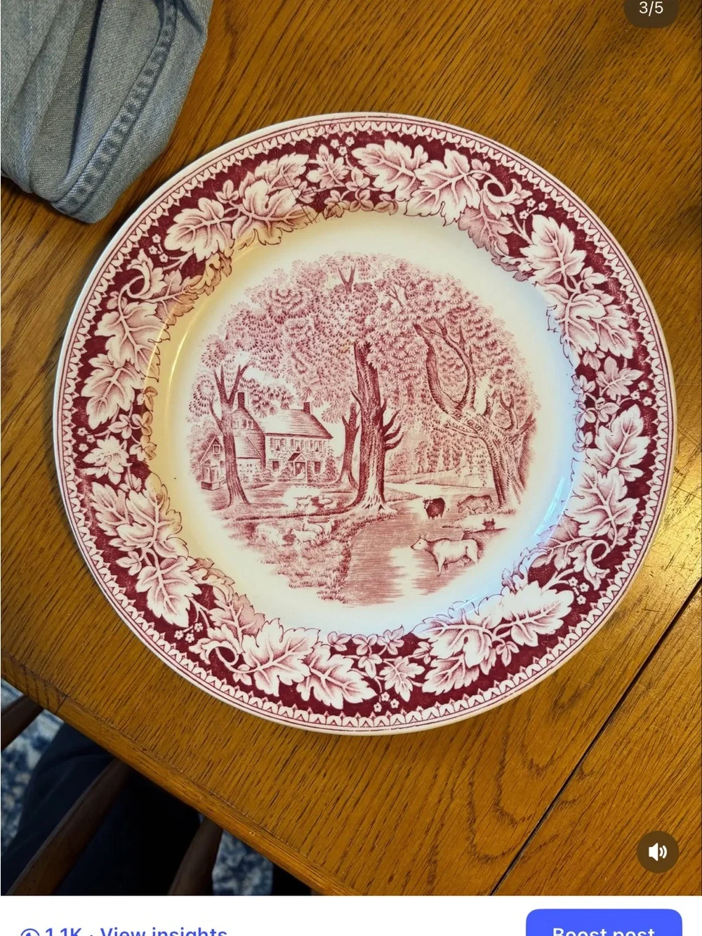 Vintage Homer Laughlin “Home Sweet Home” 10” plate